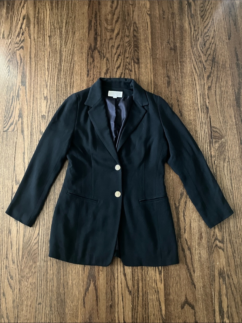 Vintage Classic Two-Button Navy Blue/Black Blazer